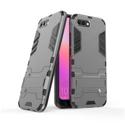 Armor Premium Tactical Grip Kickstand Shockproof Dual Layer Rugged Hard Cover for Huawei Honor 10 - Gray