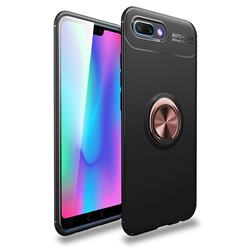 Auto Focus Invisible Ring Holder Soft Phone Case for Huawei Honor 10 - Black Gold
