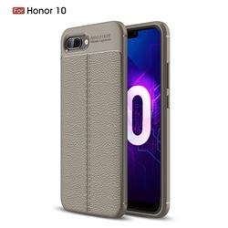 Luxury Auto Focus Litchi Texture Silicone TPU Back Cover for Huawei Honor 10 - Gray