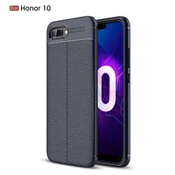 Luxury Auto Focus Litchi Texture Silicone TPU Back Cover for Huawei Honor 10 - Dark Blue