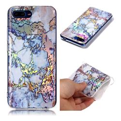 Gold Plating Marble Pattern Bright Color Laser Soft TPU Case for Huawei Honor 10