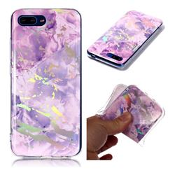 Purple Marble Pattern Bright Color Laser Soft TPU Case for Huawei Honor 10