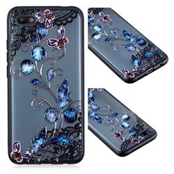 Butterfly Lace Diamond Flower Soft TPU Back Cover for Huawei Honor 10