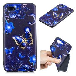 Phnom Penh Butterfly 3D Embossed Relief Black TPU Cell Phone Back Cover for Huawei Honor 10