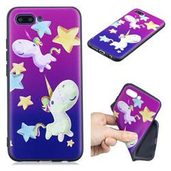 Pony 3D Embossed Relief Black TPU Cell Phone Back Cover for Huawei Honor 10