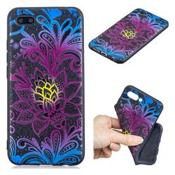 Colorful Lace 3D Embossed Relief Black TPU Cell Phone Back Cover for Huawei Honor 10