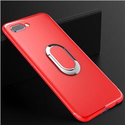 Anti-fall Invisible 360 Rotating Ring Grip Holder Kickstand Phone Cover for Huawei Honor 10 - Red