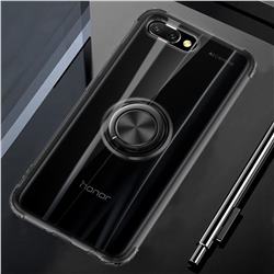 Anti-fall Invisible Press Bounce Ring Holder Phone Cover for Huawei Honor 10 - Elegant Black