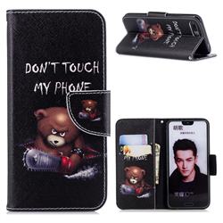 Chainsaw Bear Leather Wallet Case for Huawei Honor 10