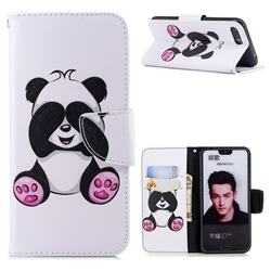Lovely Panda Leather Wallet Case for Huawei Honor 10