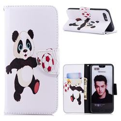 Football Panda Leather Wallet Case for Huawei Honor 10