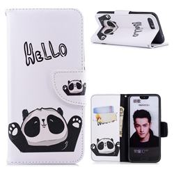 Hello Panda Leather Wallet Case for Huawei Honor 10