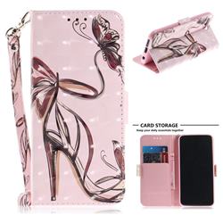 Butterfly High Heels 3D Painted Leather Wallet Phone Case for Huawei Honor 10