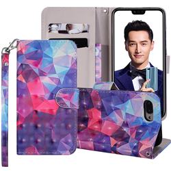 Colored Diamond 3D Painted Leather Phone Wallet Case Cover for Huawei Honor 10