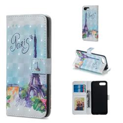 Paris Tower 3D Painted Leather Phone Wallet Case for Huawei Honor 10