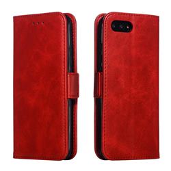 Retro Classic Calf Pattern Leather Wallet Phone Case for Huawei Honor 10 - Red
