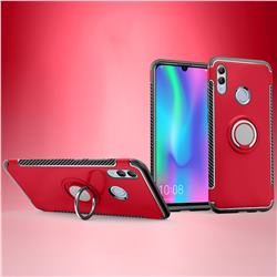 Armor Anti Drop Carbon PC + Silicon Invisible Ring Holder Phone Case for Huawei Honor 10 Lite - Red
