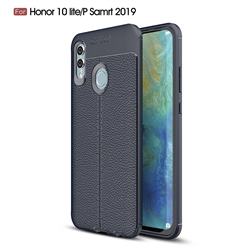 Luxury Auto Focus Litchi Texture Silicone TPU Back Cover for Huawei Honor 10 Lite - Dark Blue