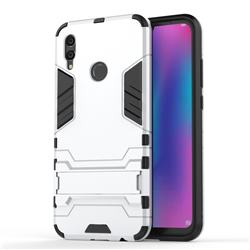 Armor Premium Tactical Grip Kickstand Shockproof Dual Layer Rugged Hard Cover for Huawei Honor 10 Lite - Silver