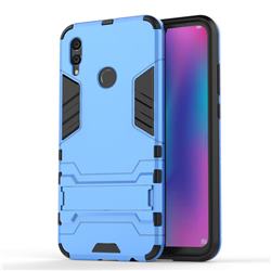 Armor Premium Tactical Grip Kickstand Shockproof Dual Layer Rugged Hard Cover for Huawei Honor 10 Lite - Light Blue