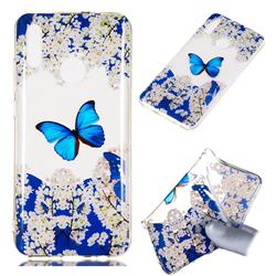 Blue Butterfly Flower Super Clear Soft TPU Back Cover for Huawei Honor 10 Lite