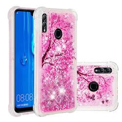Pink Cherry Blossom Dynamic Liquid Glitter Sand Quicksand Star TPU Case for Huawei Honor 10 Lite