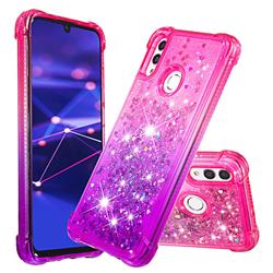Rainbow Gradient Liquid Glitter Quicksand Sequins Phone Case for Huawei Honor 10 Lite - Pink Purple