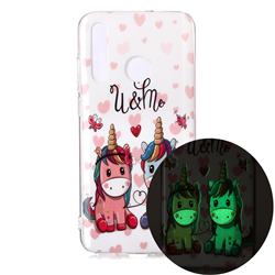 Couple Unicorn Noctilucent Soft TPU Back Cover for Huawei Honor 10 Lite