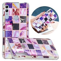 Square Puzzle Painted Marble Electroplating Protective Case for Huawei Honor 10 Lite