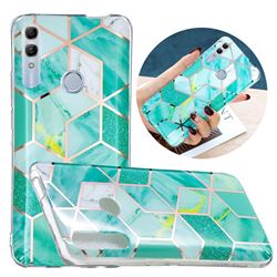 Green Glitter Painted Marble Electroplating Protective Case for Huawei Honor 10 Lite