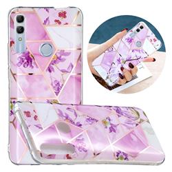 Purple Flower Painted Marble Electroplating Protective Case for Huawei Honor 10 Lite