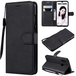 Retro Greek Classic Smooth PU Leather Wallet Phone Case for Huawei Honor 10 Lite - Black
