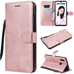 Retro Greek Classic Smooth PU Leather Wallet Phone Case for Huawei Honor 10 Lite - Rose Gold