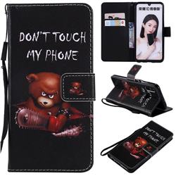 Angry Bear PU Leather Wallet Case for Huawei Honor 10 Lite