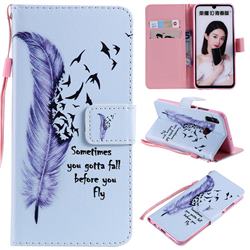 Feather Birds PU Leather Wallet Case for Huawei Honor 10 Lite