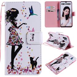 Petals and Cats PU Leather Wallet Case for Huawei Honor 10 Lite
