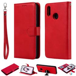 Retro Greek Detachable Magnetic PU Leather Wallet Phone Case for Huawei Honor 10 Lite - Red
