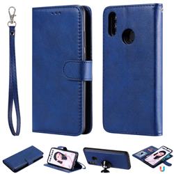 Retro Greek Detachable Magnetic PU Leather Wallet Phone Case for Huawei Honor 10 Lite - Blue