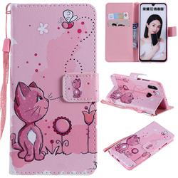 Cats and Bees PU Leather Wallet Case for Huawei Honor 10 Lite