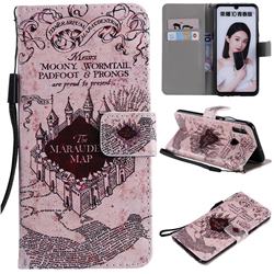 Castle The Marauders Map PU Leather Wallet Case for Huawei Honor 10 Lite