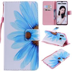 Blue Sunflower PU Leather Wallet Case for Huawei Honor 10 Lite