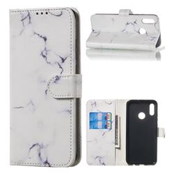 Soft White Marble PU Leather Wallet Case for Huawei Honor 10 Lite