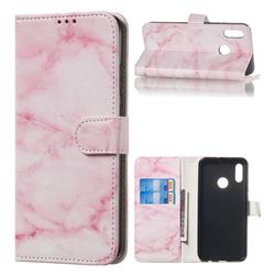 Pink Marble PU Leather Wallet Case for Huawei Honor 10 Lite