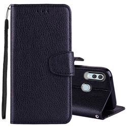 Litchi Pattern PU Leather Wallet Case for Huawei Honor 10 Lite - Black