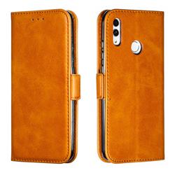 Retro Classic Calf Pattern Leather Wallet Phone Case for Huawei Honor 10 Lite - Yellow