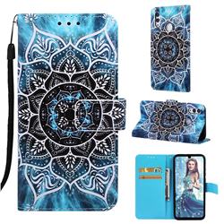 Underwater Mandala Matte Leather Wallet Phone Case for Huawei Honor 10 Lite