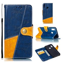Retro Magnetic Stitching Wallet Flip Cover for Huawei Honor 10 Lite - Blue
