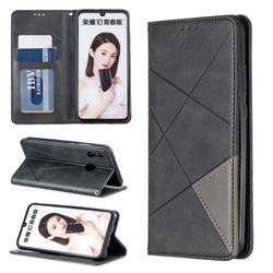 Prismatic Slim Magnetic Sucking Stitching Wallet Flip Cover for Huawei Honor 10 Lite - Black