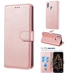 Retro Calf Matte Leather Wallet Phone Case for Huawei Honor 10 Lite - Pink