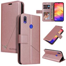 GQ.UTROBE Right Angle Silver Pendant Leather Wallet Phone Case for Huawei Honor 10 Lite - Rose Gold